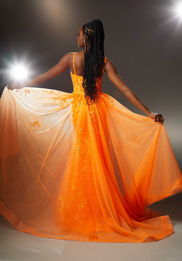 Morilee Prom Style 48040 IN STOCK NEON ORANGE SIZE 12, NEON PINK SIZE 8