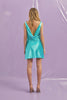 Diva- Satin Sleeveless Cowl Mini Dress- Turquoise