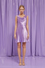 Diva- Satin Sleeveless Cowl Mini Dress- Lavender