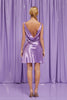 Diva- Satin Sleeveless Cowl Mini Dress- Lavender