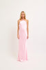 KimK- Satin Maxi Dress With Adjustable Back Tie Closure