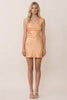 Jessica- Ruched Satin Mini Dress