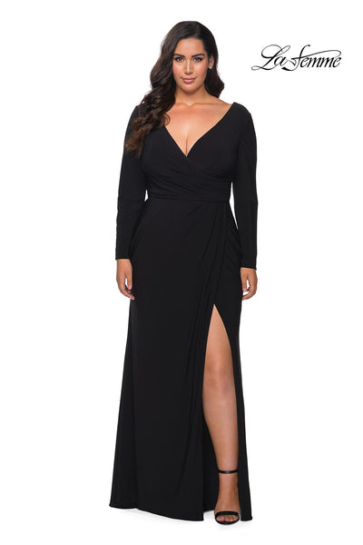 Aurelia - Charmeuse Gown - Plus Size - Navy