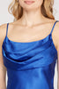 Ambrosia- Cowl Neck Satin Cami Derss - Royal Blue