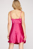 Ambrosia- Cowl Neck Satin Cami Derss - Fuchsia Pink