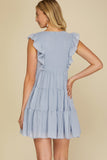 Aperol - Tiered Ruffle Dress - Light Blue