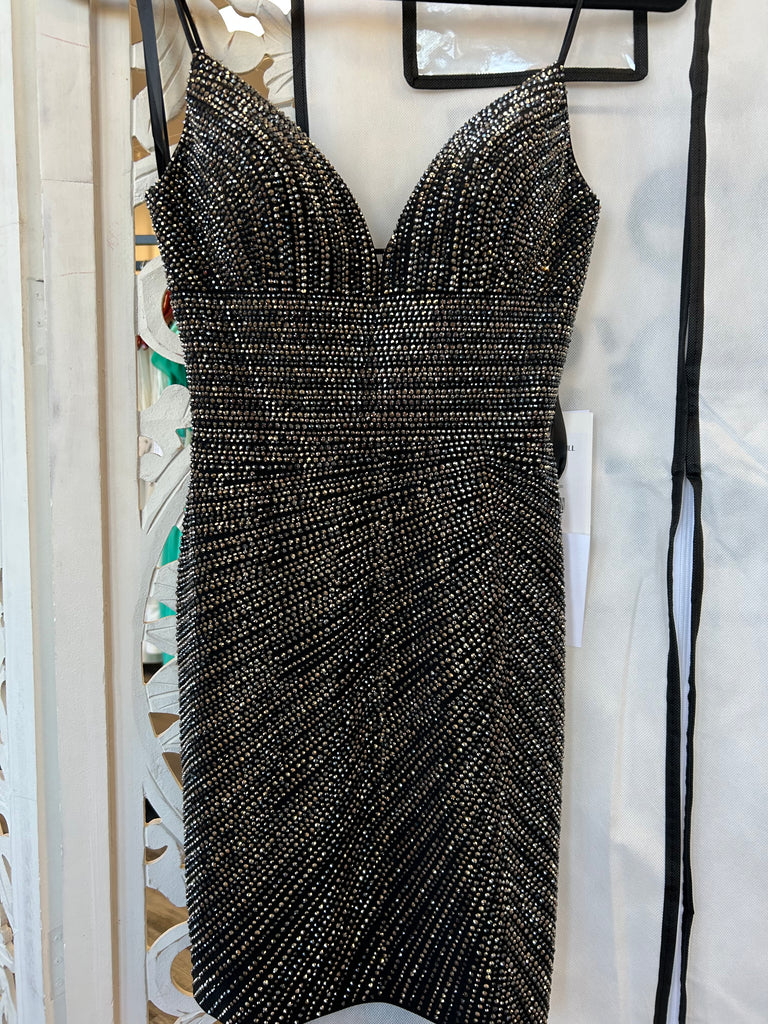 Sherri Hill Style 55128 IN STOCK BLACK SIZE 00