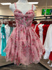 SHERRI HILL 57380 IN STOCK Blush/Red Print Size 4