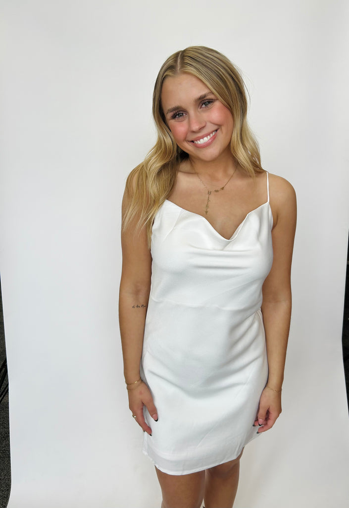 Celine - Cowl neck Woven Dress - Off-White