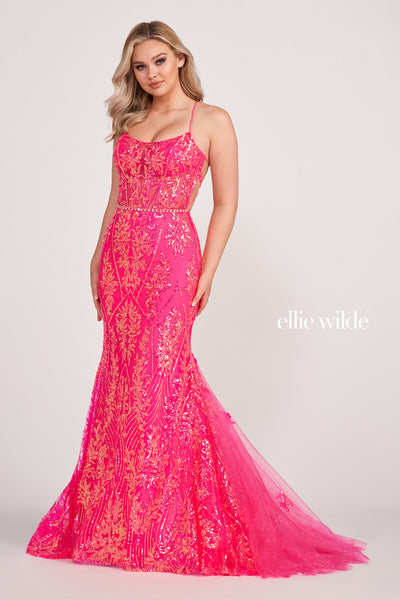 Ellie Wilde Prom Style EW34051 | IN STOCK LAVENDER SIZE 2 & MAGENTA SIZE 8