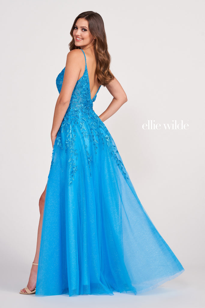 Ellie Wilde Prom Style EW34089 IN STOCK OCEAN BLUE SIZE 10 & RED SIZE 16