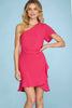 Ember- Short Sleeve Flutter Dress- Fuchsia Pink