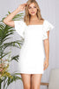 Esme - Ruffle Sleeved Dress - Off White