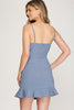 Evermore - Dress with Ruffled Hem - Blue Grey
