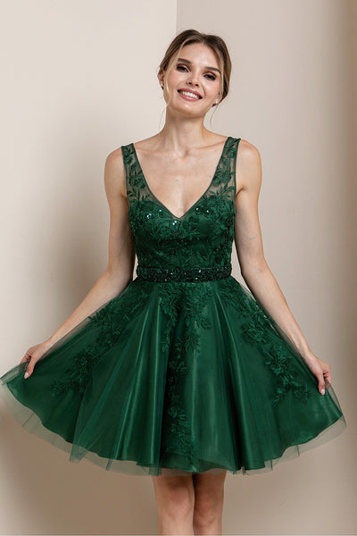 Martinez - Cami Dress with Side Tie - Emerald
