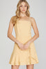 Ginger - Mini Dress with Ruched Skirt - Banana