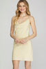 Jonquil- Cowl Neck Woven Studded Cami Dress- Vanilla