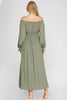 Paloma - 3/4 Sleeve Maxi Dress - Sage