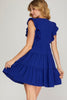 Poppy - Sleeveless Woven Ruffled Dress - Royal Blue