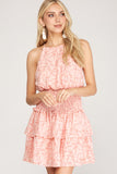 Prosecco - Smocked Waist Print Dress - Pink