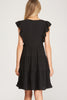 Poppy - Sleeveless Woven Ruffled Dress - Black