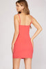 Camille- Cami Heavy Knit Mini Dress- Coral Pink