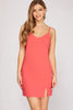 Camille- Cami Heavy Knit Mini Dress- Coral Pink