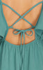 Sangria - Flounce Sleeve Tie Back Dress - Slate
