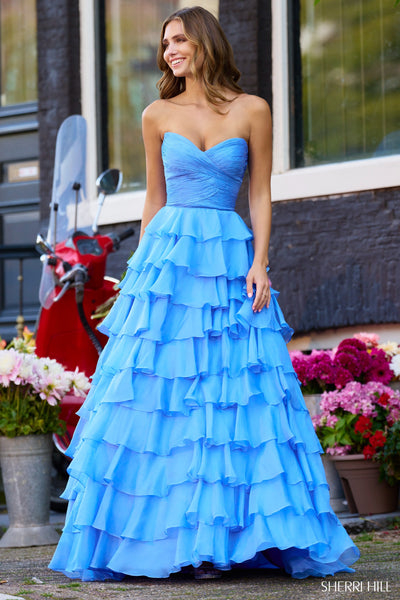 Sherri Hill Style 54330 IN STOCK PEACOCK SIZE 16 READY TO SHIP