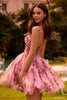 SHERRI HILL 57380 IN STOCK Blush/Red Print Size 4