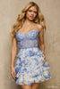 SHERRI HILL 57531 IN STOCK Ivory/Blue print size 6