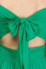 St Germain - Puff Sleeve Tie Back Dress - Kelly Green