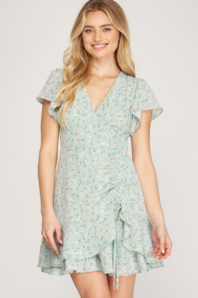 Mimosa - Midi Dress with Cross Strap Detail - Ice Blue