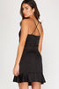 Zinnia - Sleeveless Woven Cowl Neck Dress - Black