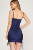 Dion - Satin Ruched Cami Dress - Navy