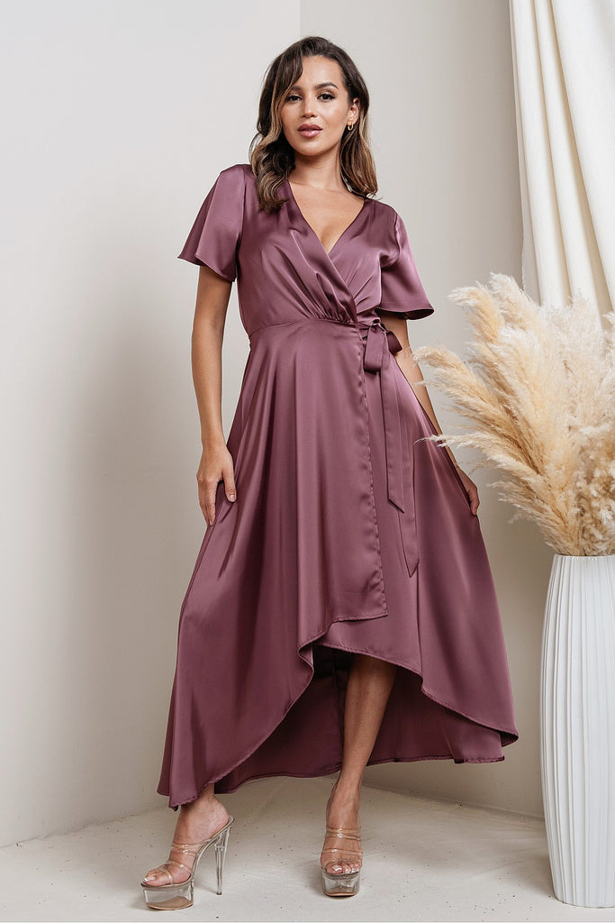Sadie - Short Sleeve Maxi Dress - Deep Mauve KooKoo's Nest Sadie - Short Sleeve Maxi Dress - Deep Mauve KooKoo's Nest