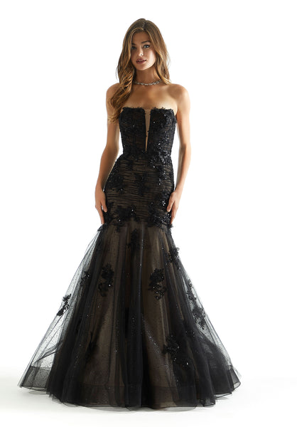 Morilee Prom Style 48074 IN STOCK BLACK/GUNMETAL SIZE 6