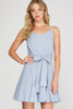 Large: Romily - Cami Dress with Waist Tie - Ice Blue