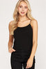 Austin - Rib Knit Cami - Black