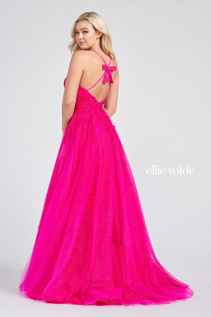 Ellie Wilde Prom Style EW122014 FUCHSIA SIZE 6 IN STOCK READY TO SHIP