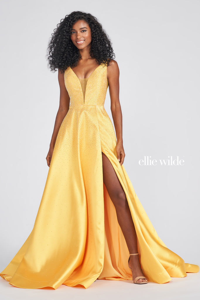 Ellie Wilde Prom Style EW122021 | IN STOCK EMERALD SIZE 4, SUNFLOWER SIZE 2, RED SIZE 12