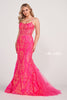 Ellie Wilde Prom Style EW34023 | IN STOCK HOT PINK SIZE 8 & PEACH CHAMPAGNE SIZE 12