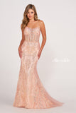 Ellie Wilde Prom Style EW34023 | IN STOCK HOT PINK SIZE 8 & PEACH CHAMPAGNE SIZE 12