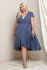 Everleigh - Slate Blue Midi Dress - Plus Size