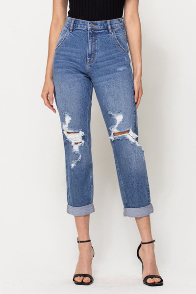 Staccato - Super High Rise Distressed Dad Jeans