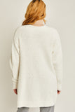Hans - Fuzzy Sweater Cardigan - Ivory