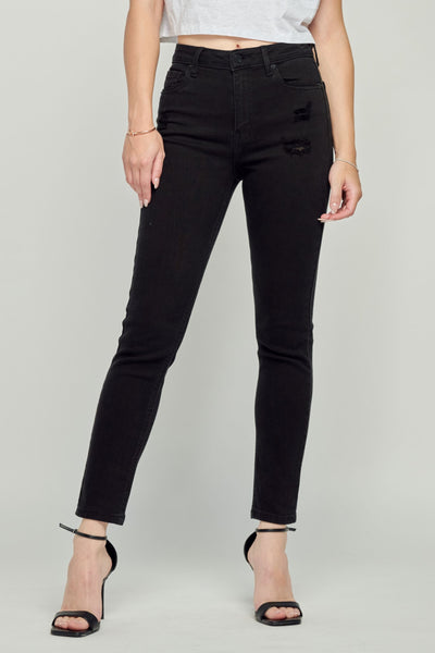 Manilow - Distressed Black Skinny Jeans