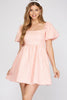 Laurent - Brocade Print Dress Light Pink