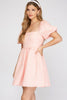 Laurent - Brocade Print Dress Light Pink