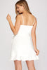 Liana - Woven Dress with Ruffled Skirt - Off White